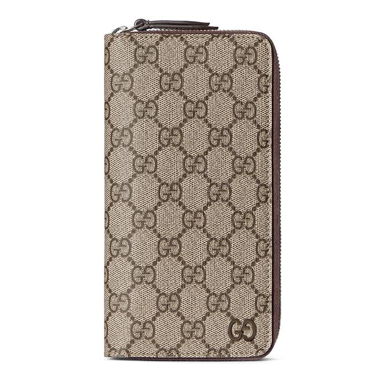 

Gucci GG Canvas Leather Zip Around Wallet Beige Brown Daily Travel 822051-FACQC-9773 Gift Set(Basic Set+Box+Shopping Bag)