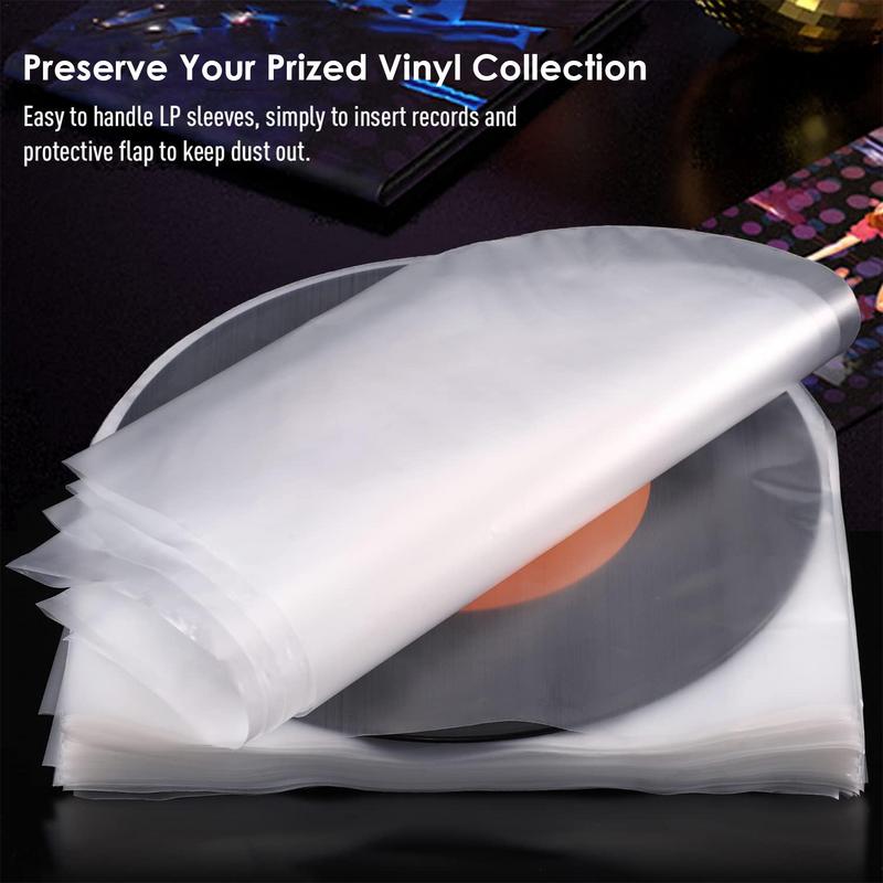50pcs Vinyl Record Protector LP Record Bags Anti-Static Record Sleeves Outer Inner Translucent Cover Container