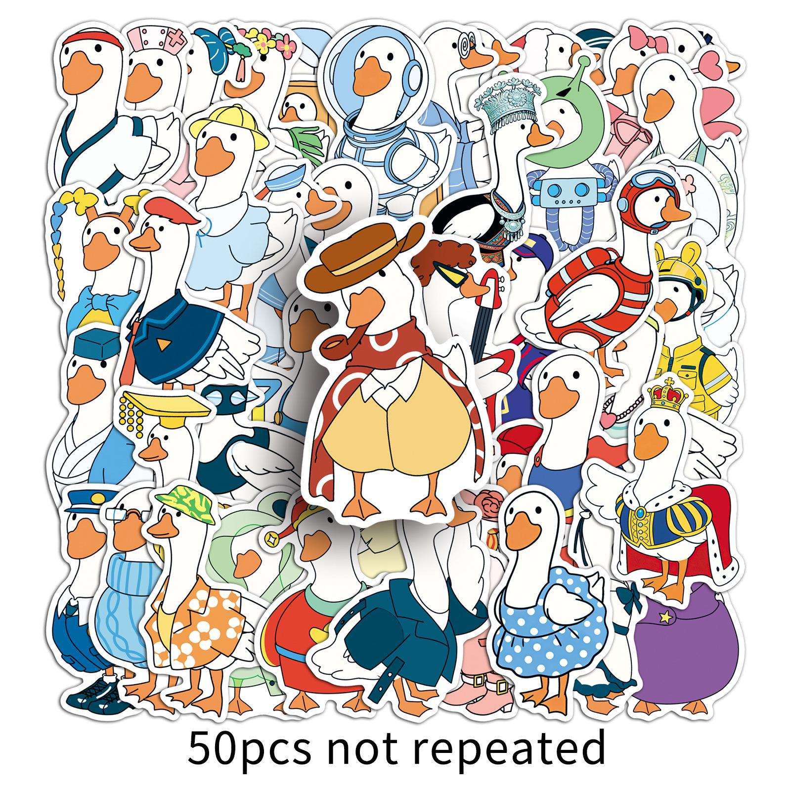 50 Cute Waterproof Cartoon Animal Stickers: Goose Theme for Thermos & More (50 Sheets)