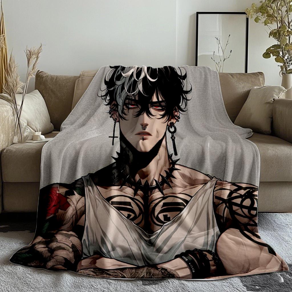 1Pcs Anime Villain Is Handsome Soft Thin Blanket Flannel Decoration Suitable for Sofas Bedrooms Air-conditioned Rooms Gifts