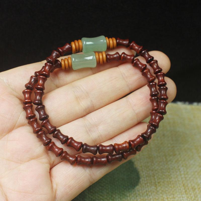 Sandalwood & Red Sandalwood Mini Bamboo Beads 5*7 Bracelet, Vintage Jewelry for Men and Women