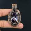 Handmade Amethyst Chevron Crystal Wire Wrapped Pendant  Antique Copper Tree/Dolphin Motif Necklace Jewelry for Women & Men Unique Spiritual Gift