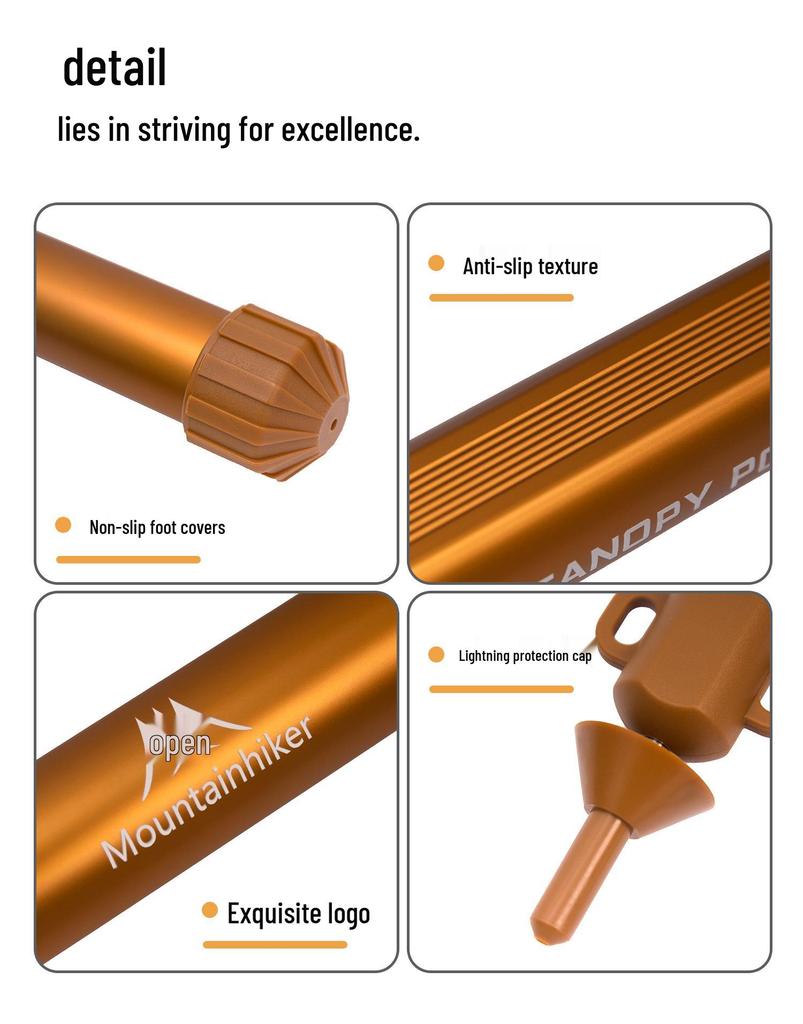 Lightweight Aluminum Telescopic Tent Pole for Outdoor Camping