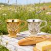 2Pieces Retro Goblets Metal Wine Cups Royal Chalices Wine Glass Medieval European Style Embossed Drinking Cups Gift