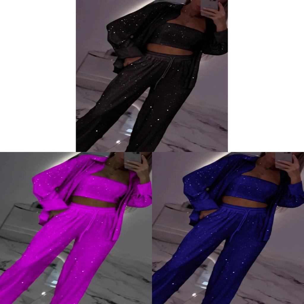 Spring Polyester Casual Suit Set With Pockets For Womens Office Wear