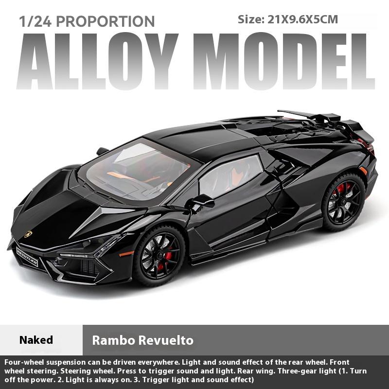 1/24 Lamborghini Revuelto Supercar Alloy Metal Diecast Car Model Sound & Light Collection Hobbies Decorative Trendy Ornament Boy