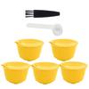 Coffee Machine Capsule Kit Reusable Coffee Filter Cup Accessories Fit for DOLCE GUSTO(Yellow 5 Capsules1 Spoon 1 Brush)