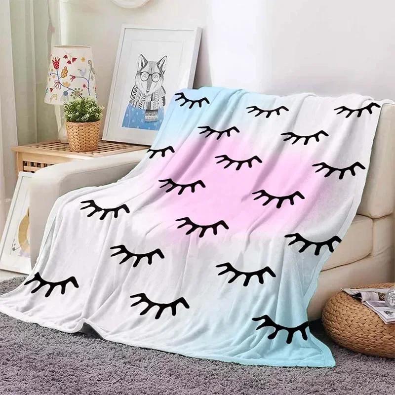 Digital Printed Eyelash Velvet Soft Plush Blanket Flannel Blanket Home Living Room Bedroom Bed Sofa Lunch Break Picnic Blanket