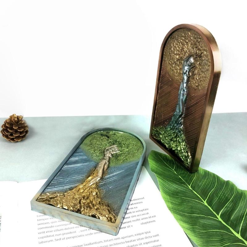 Diy Handmade Products Woman Big Tree Ornament Silicone Mold Scented Gypsum Ornaments Drop Glue Resin Mold for Decoration