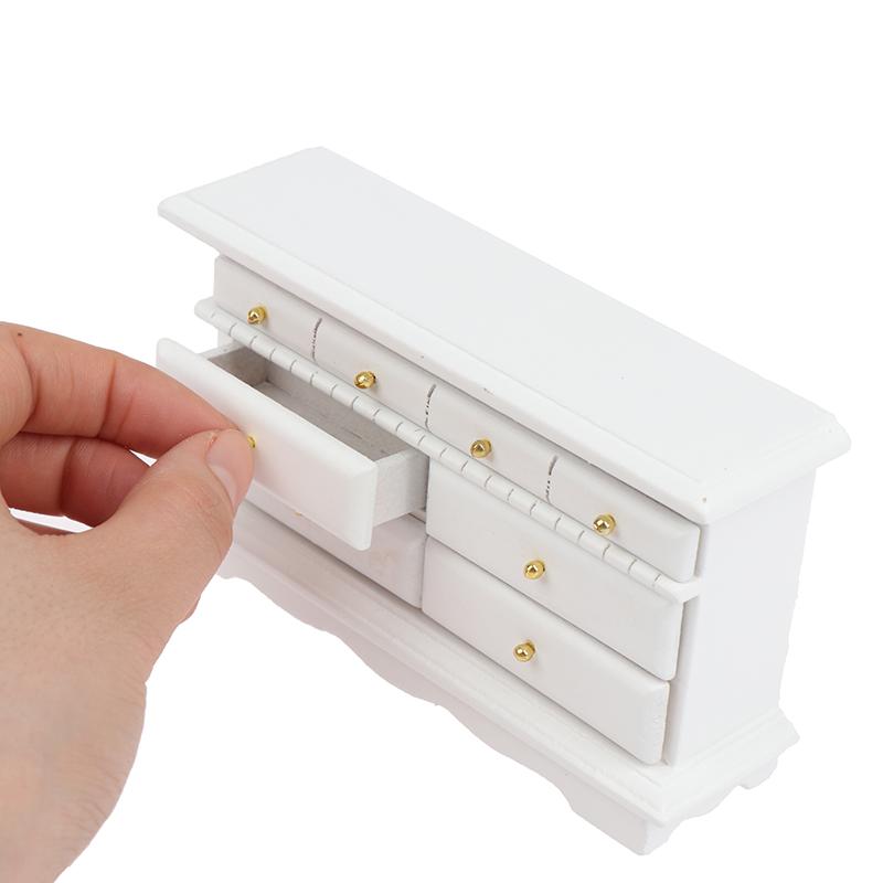 1:12 Dollhouse Miniature Bedroom Side Cabinet Dresser Furniture Accessories