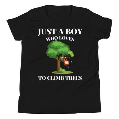 Just a Boy Who Loves To Climb Trees Funny Tree Climber T-Shirt
