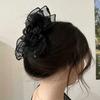 1Pc Light Luxury Multi-layer Lace Bow Grab Clip Large Shark Clip Bridal Headdress for Wedding Banquet Holiday Party Decoration