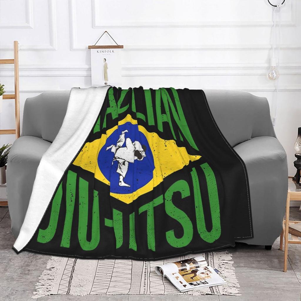 Brazilian Jiu-Jitsu BJJ - Gift For Martial Arts Lovers Blankets Soft Warm Flannel Throw Blanket Plush for Bed Living Room