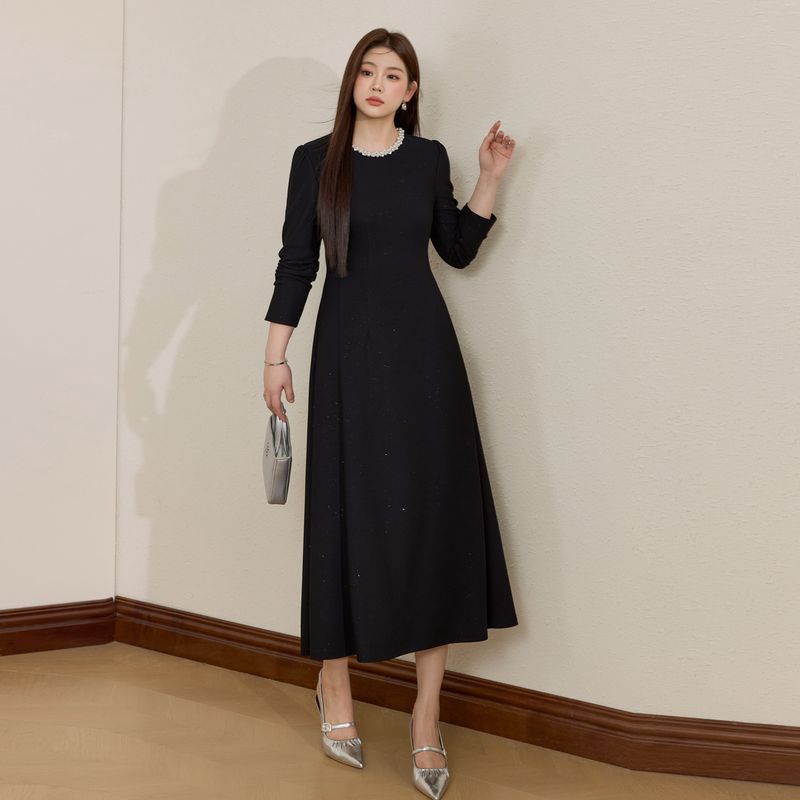 

Lan Yu Hepburn Wind Black 2024 Autumn Chubby Girl s Dress Black In Stock L([Recommended 55.00 kg-62.50 kg]])