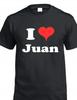 I Love Juan T Shirt Heart Mexican Name Birthday Present Gift Tee