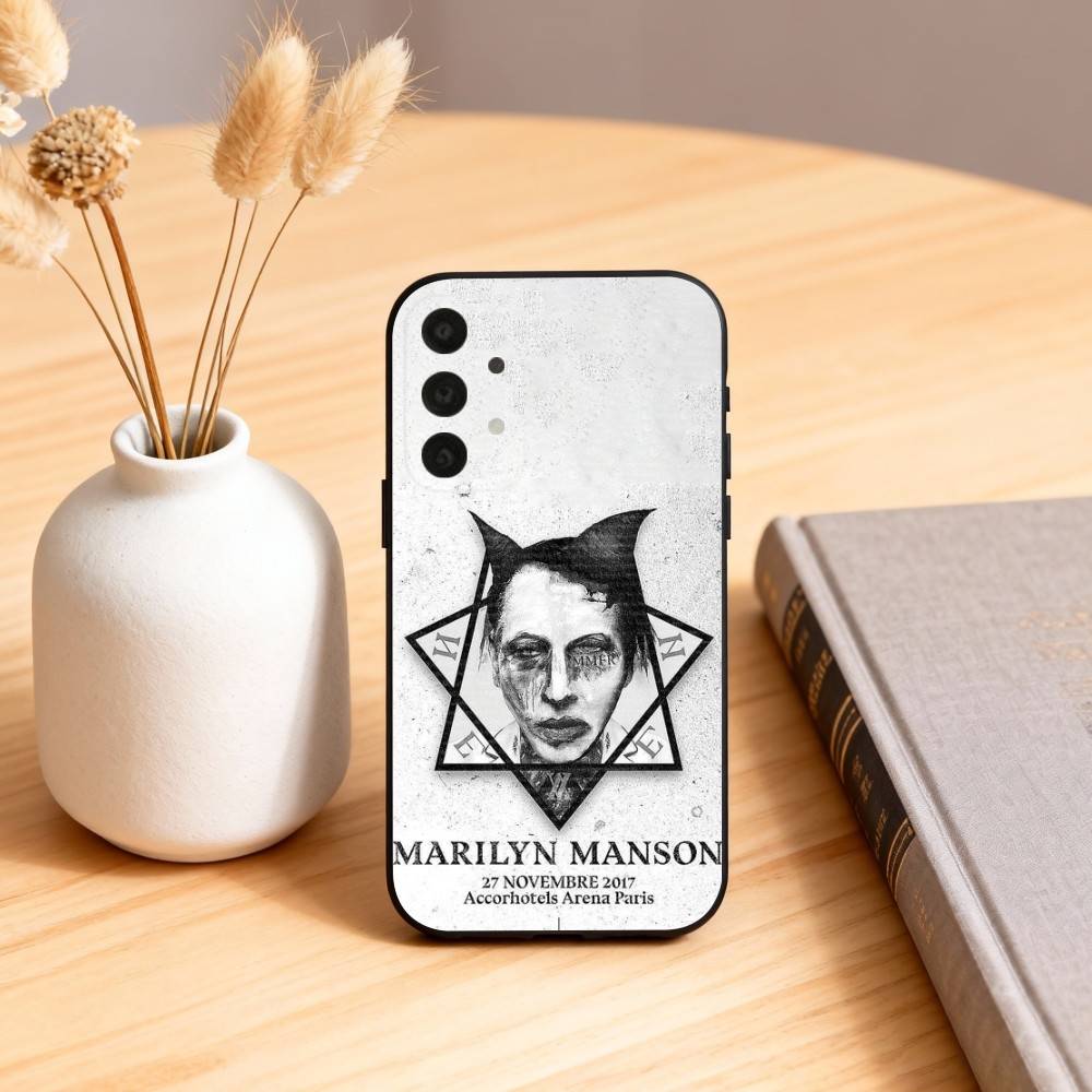 Singer M-Marilyn Manson   Phone Case For Samsung S25,24,23,22,30,21,10,9,Ultra,Plus,Lite,FE,4,5 G Soft Black Case
