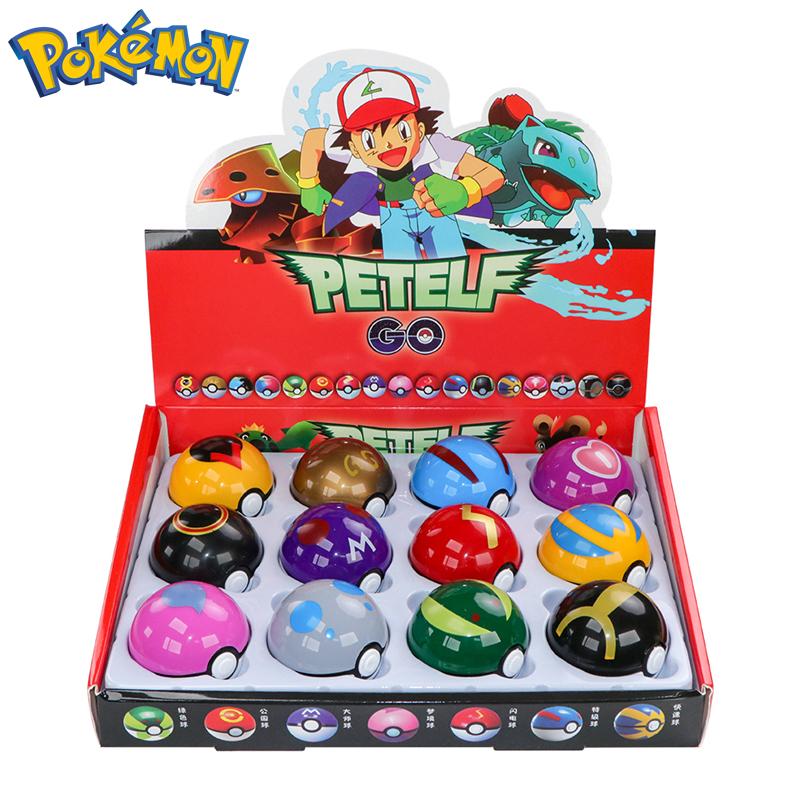 12Pcs/Set  Poke Sphere Figurine Toys Anime Pikachu Pocket Monster Pet Elf Pvc Figurine Action Collection Model Dolls Gifts