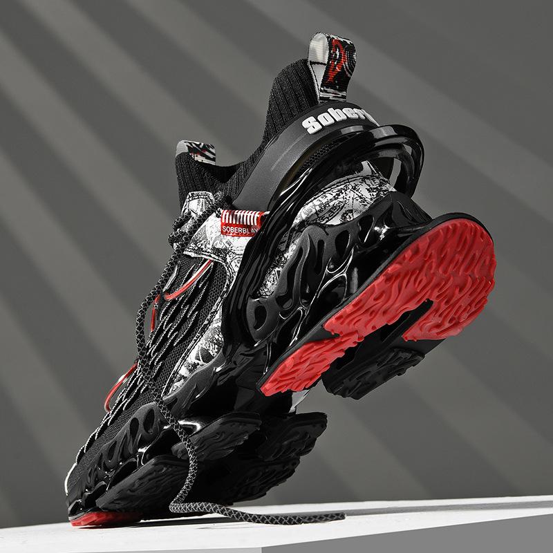 Men's Tech-Inspired Shock-Absorbing Razor Sneakers