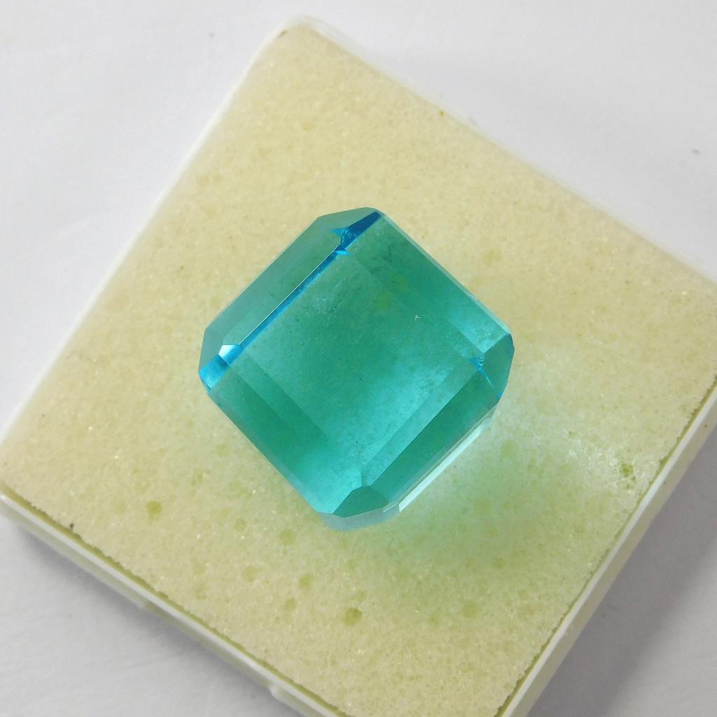 Lab-Created Blue Topaz Loose Gemstone Flawless Cube Cut 50.85 ct for Jewelry Making and Crafts
