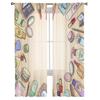 Cosmetics Hand Drawn Sheer Curtain For Living Room Modern Voile Tulle Window Curtains For Bedroom Kitchen Drapes