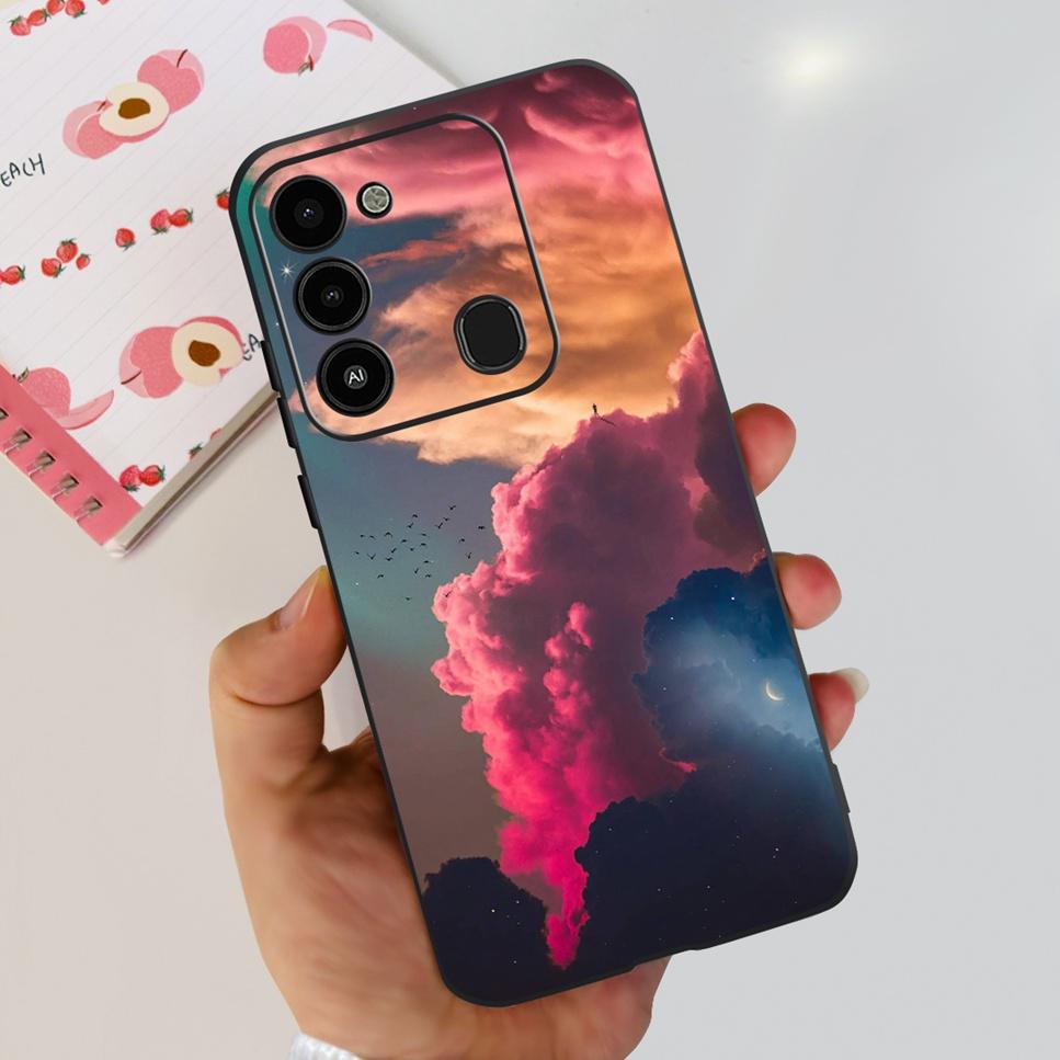 For Tecno Spark GO 2022 Case KG5 Soft Silicone Cute Cat Phone Cover For Tecno SparkGO 2022 6.52" Luxury Love Flower Cases Funda