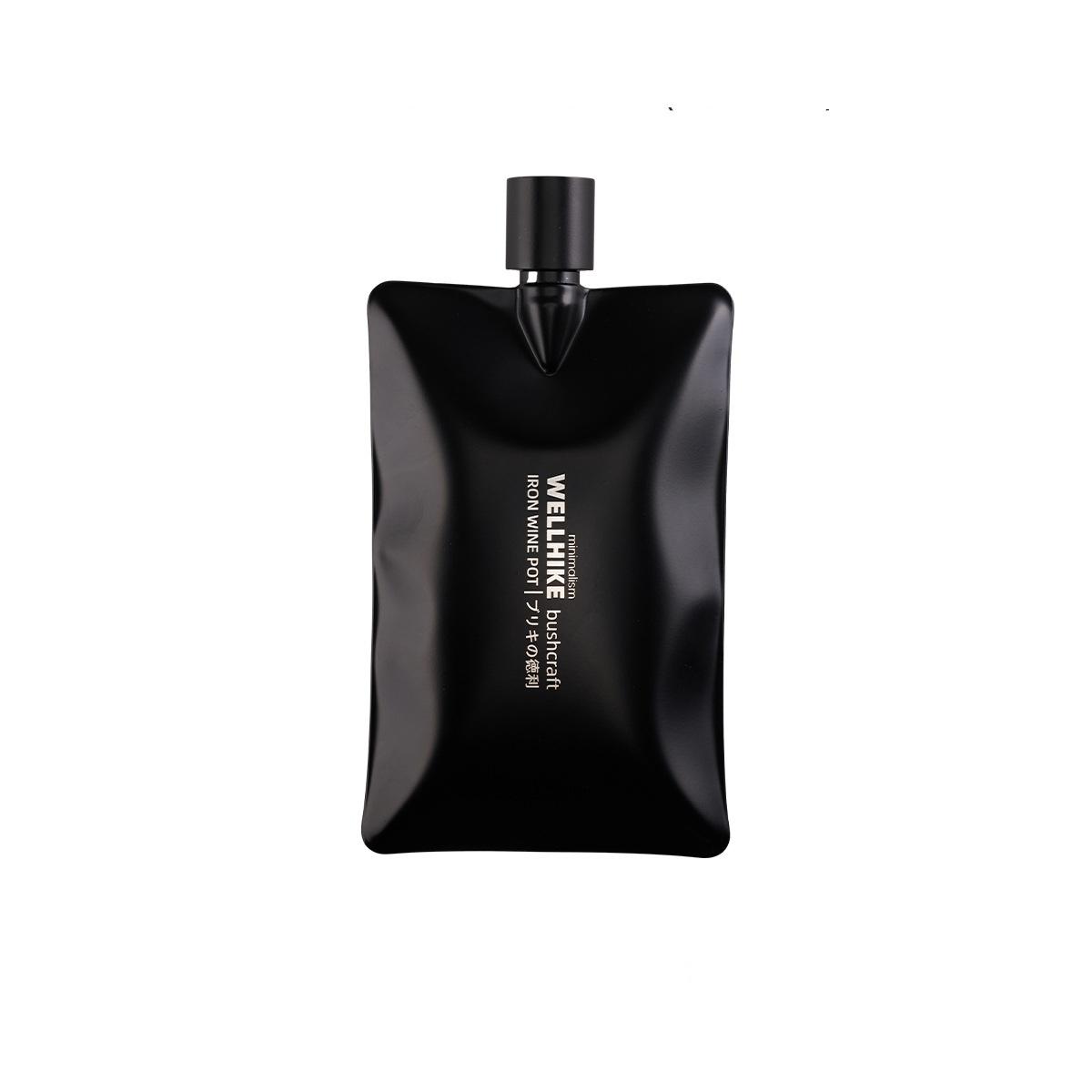 

Portable Stainless Steel Hip Flask for Men Pocket Metal Whiskey Flask for Liquor 6oz Thin 2.5cm чёрный