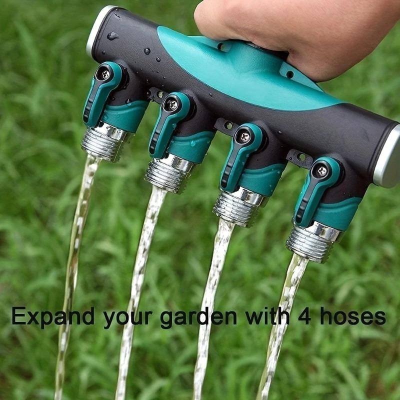 4-Way & 2-Way Garden Hose Splitter - 3/4 Heavy-Duty Faucet Adapter with Individual Shut-Off Valves,Brass Connector for Home&Yard