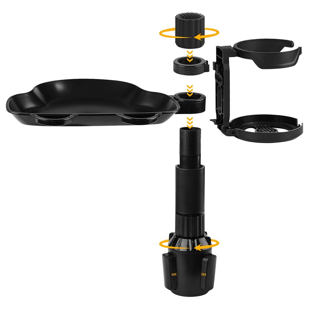Cup Holder Tray 360-Degree Rotating Drink Organizer Cup Holder Food Eating Tray for Seat Truck Kids Travel Desk Backseat Road