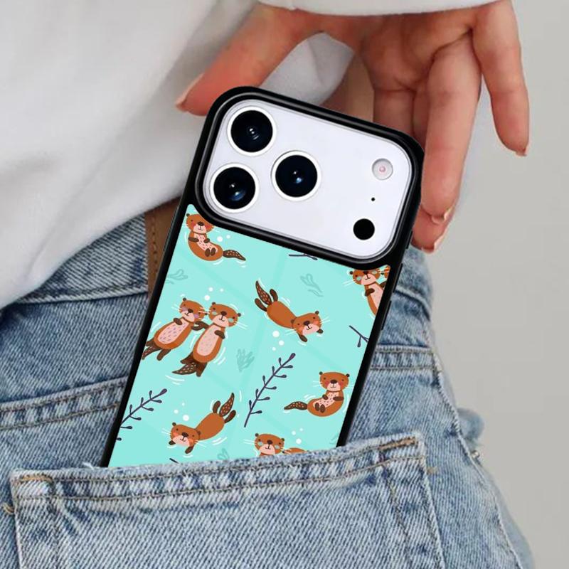 

Чехол для телефона с животным Морской выдра для iPhone 17ProMax 12 13 14 15 16e 17 Pro Max Plus Air Cover iPhone 12 mini