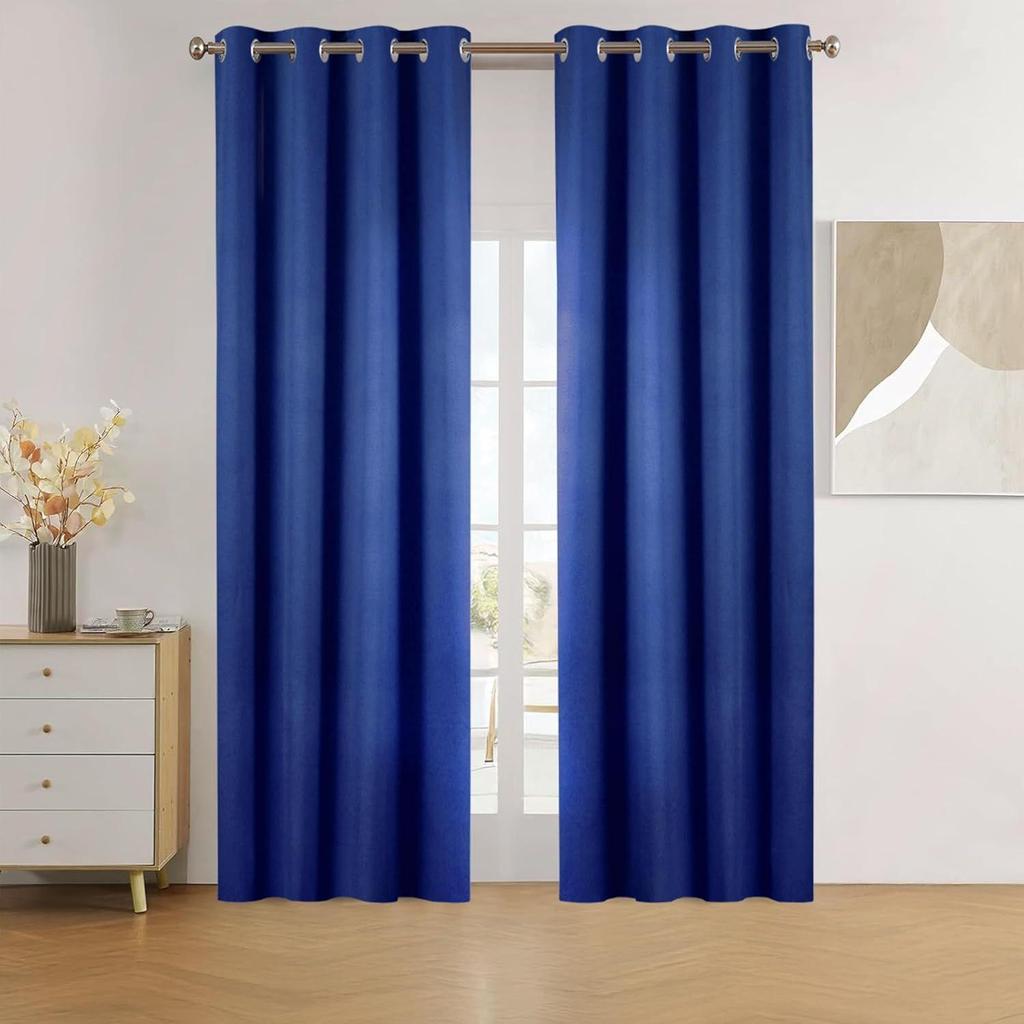 Polyester 100% Verdunkelnd Einfarbig Lange Türvorhänge|100% Raumverdunkelung| Verdunkelnde Lange Türvorhänge| 9 Fuß |2er-Set| Einfarbiges Design |