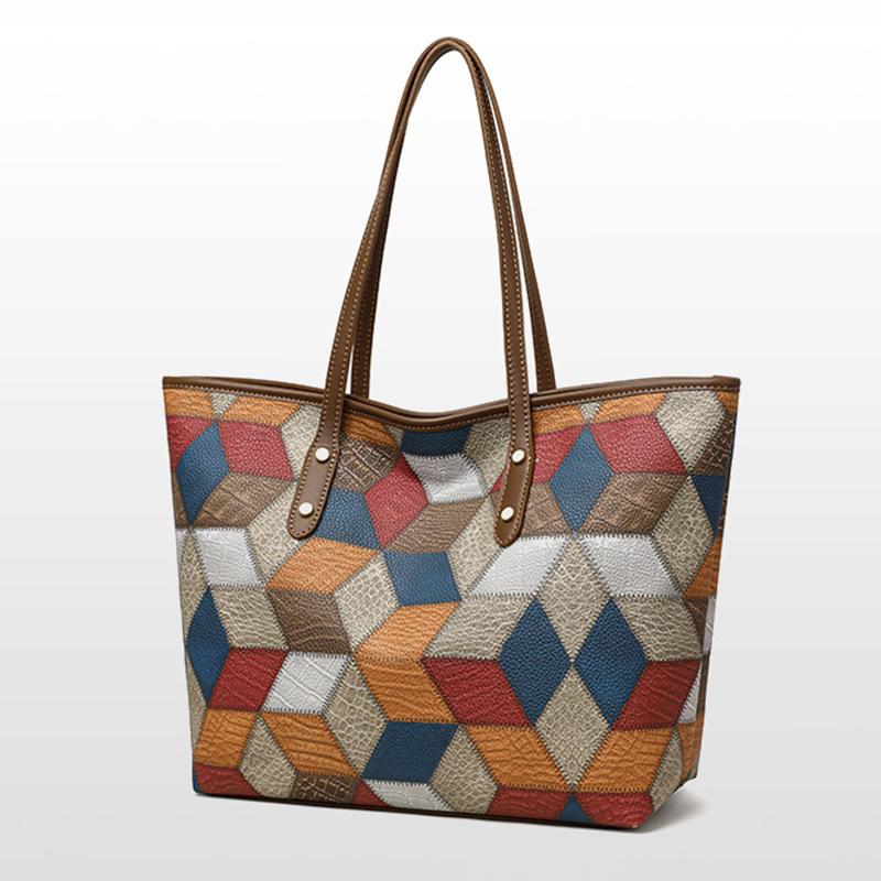 Design Vintage Pattern Handbag High-grade Material Shoulder Bag New Classic Commuter Large Capacity Shopping Totes for Women