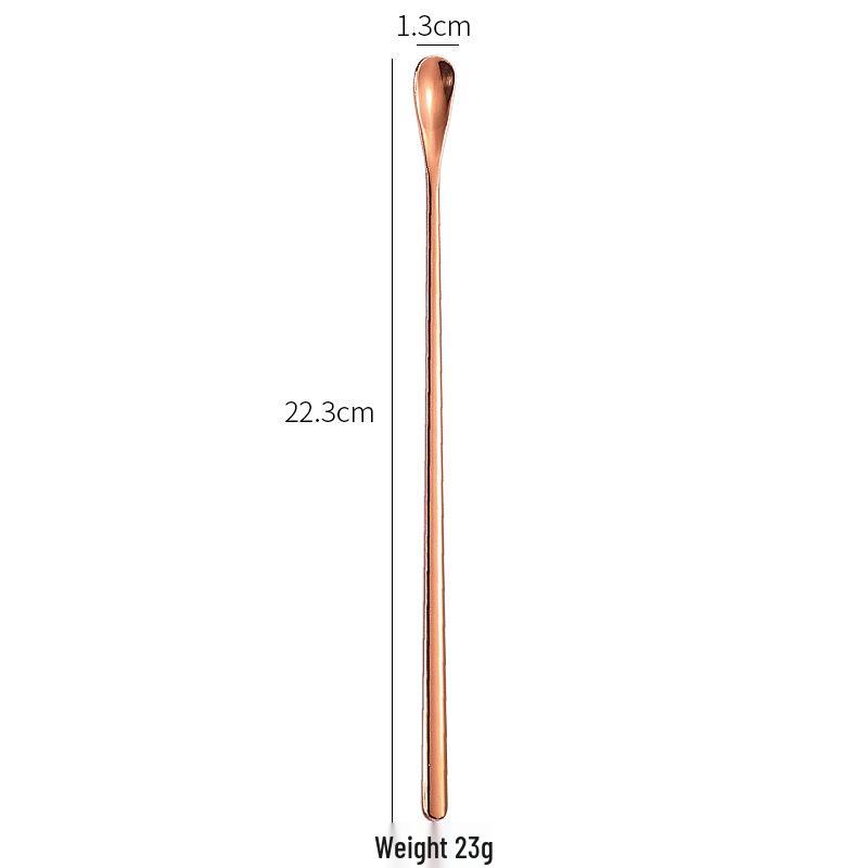 High-Value Golden 304 Stainless Steel Long Handle Mixing Spoon: Ideal for Cocktails, Coffee, Honey, and Ice.