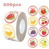 Fruit Pattern Gift Stickers - Round Sealing Stickers - Printed In Color - Self-adhesive Labels - Roll Packaging - Decorative Stickers