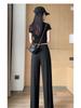 Women's High-Waisted Slimming Pants - Summer 2025 Ice Silk, Loose Fit for Petite Figures