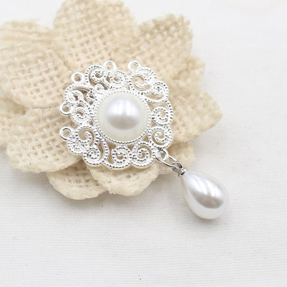 

5 pieces of 30 * 50mm circular pearl alloy pendant DIY gift box, clothing, shoes, hats, headwear accessories