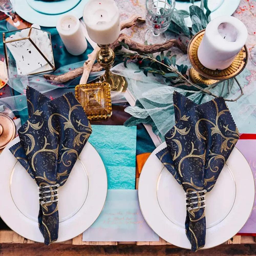 6 Stück Gold/Silber Frühlingsform Serviettenring Doppelperlen Serviettenring Hochzeit