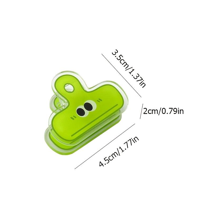 Mohamm 4pcs Pack Multicolor Cute Face Acrylic Binder Clip Planner Clips Paper Clamp Office Decorative Supplies School Stationery