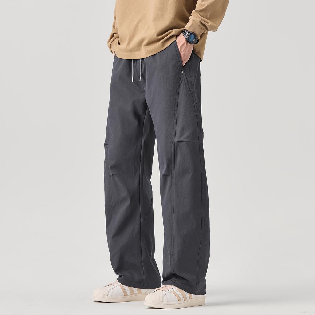 Full Elastic Waist Casual Pants for Men, 2026 New Trendy Wide-leg Straight Loose Versatile Work Pants