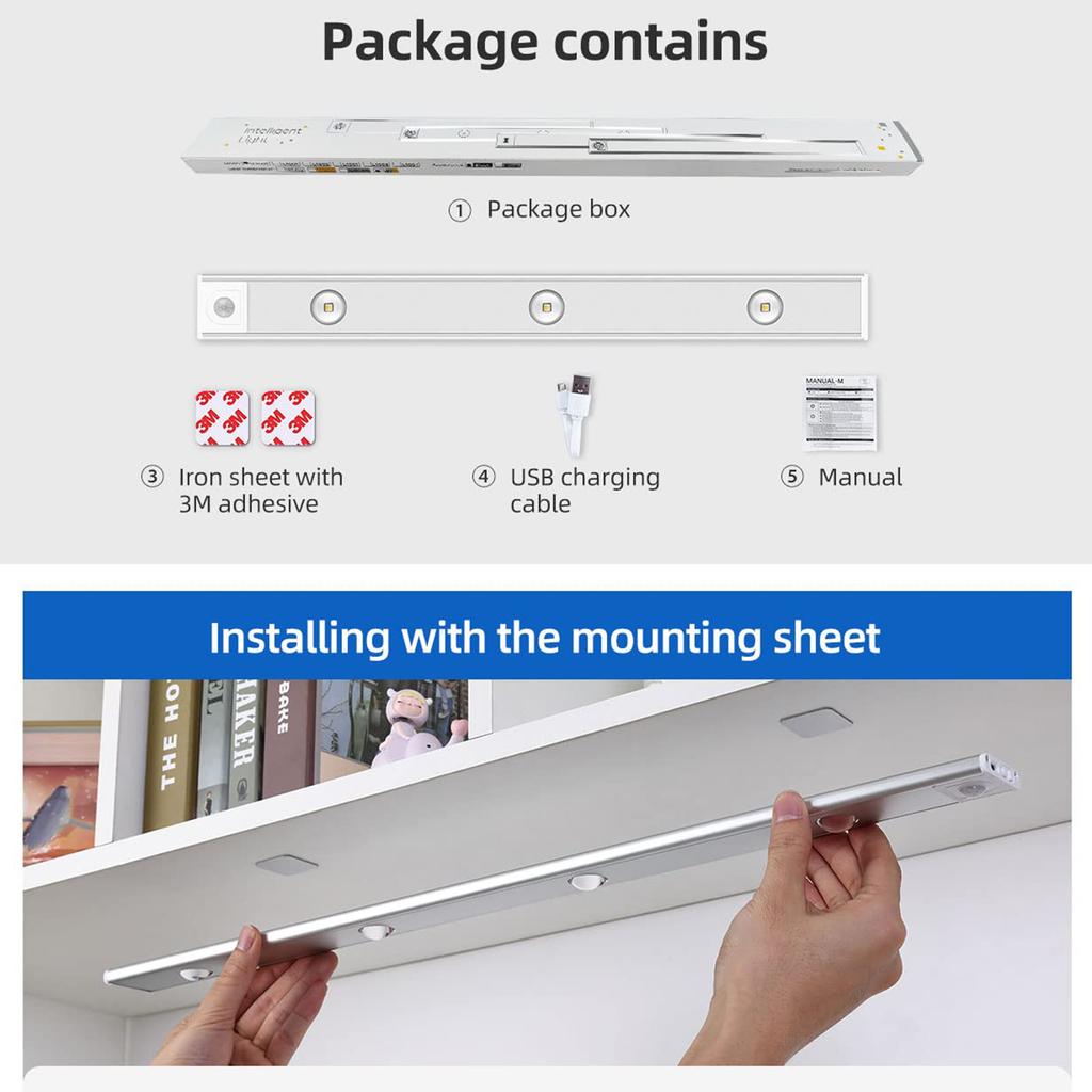 IRALAN LED Ultra Thin Lights Motion Sensor Night Light Wireless Under Cabinet Lights For Kitchen Closet Cabinet Lighting