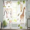 Transparente Vorhänge mit Aquarell-Wildtieren für Wohnzimmer, moderne modische Volantvorhänge für die Küche, Tüllvorhänge