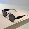 Wind metal oval frame fashion sunglasses light luxury retro advanced sense UV protection sunglasses