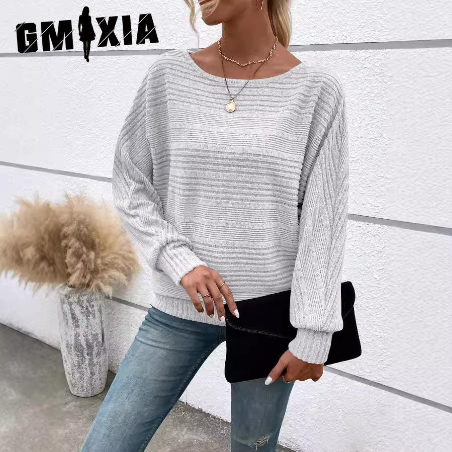GMXIA Moda Feminina Casual Lazer Outono Inverno Cor Sólida Estampa Manga Longa Gola O Blusas e Camisas