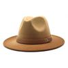 Gradual Change Of Color Woolen Top Hat Men'S And Women'S Flat-Brimmed Big Eaves Hat Couple'S Hat Jazz Hat