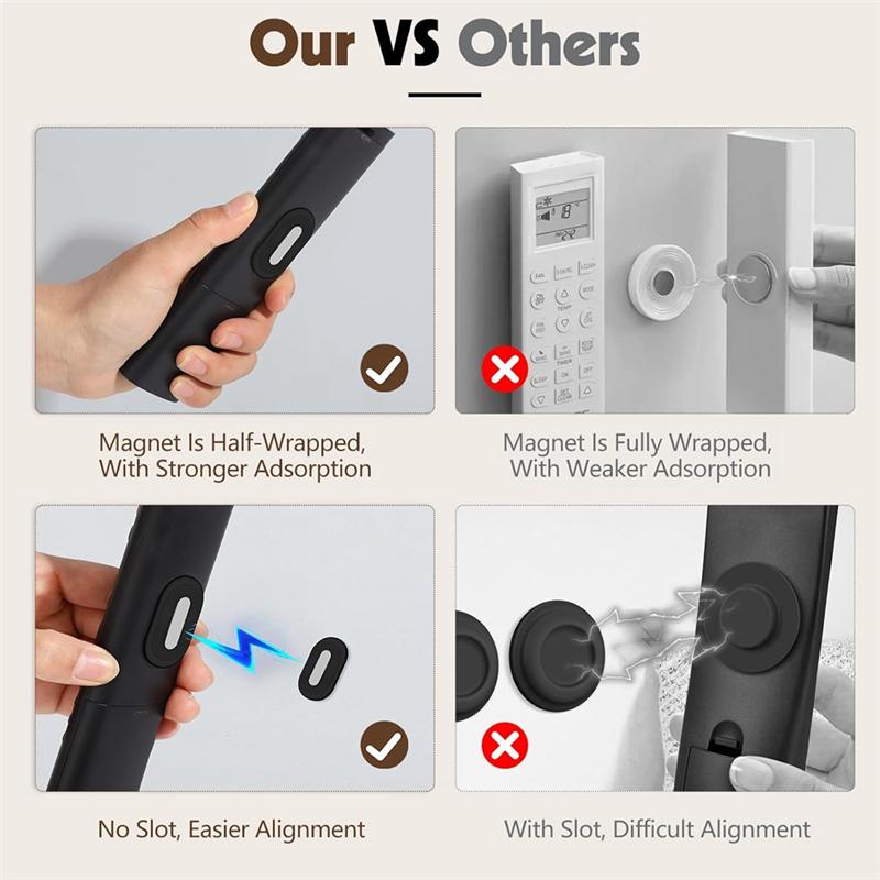 M-Modern-Self-Adhesive Magnetic Remote Control Holder Wall Mount 5 Pack No Drill Silicone Remote Organizer For Home