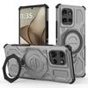 For Motorola Edge 50 5G Magnetic Case Rotating Metal Kickstand PC+TPU Phone Back Cover