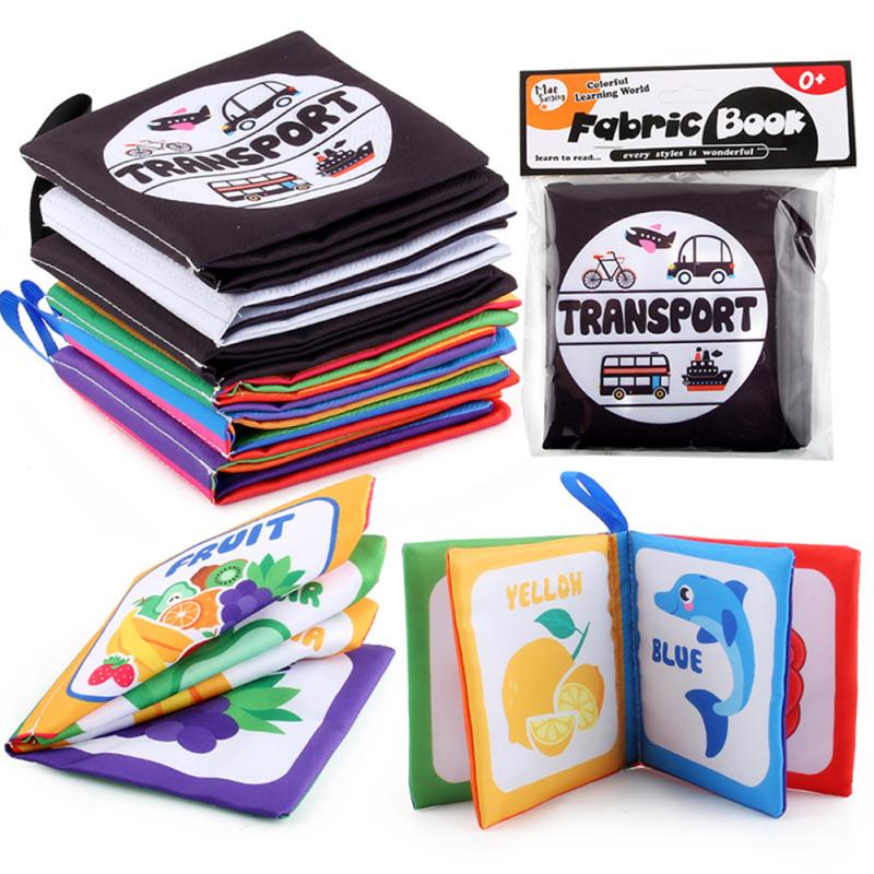 Baby Flexible Tear-resistant Cognition Cloth  Book Reusable Sound Paper Design Cloth Book Early
