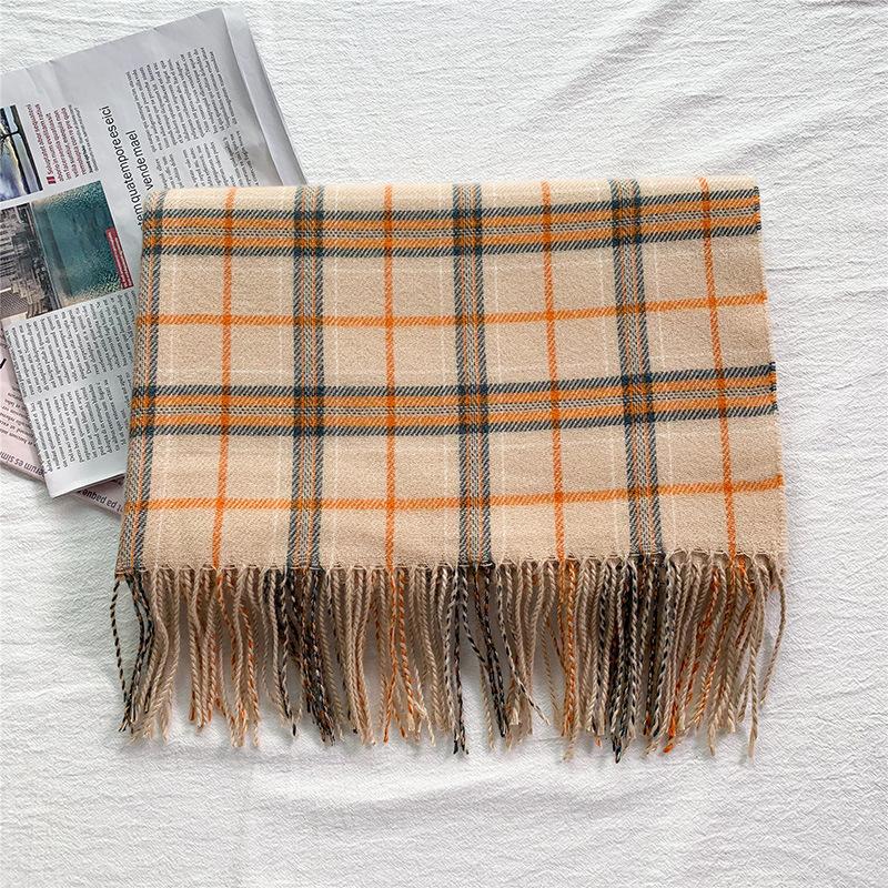 2025 New Winter Checkered Cashmere Scarf Thickened Shawl Scarf Women Thousand Bird Grid Scarf