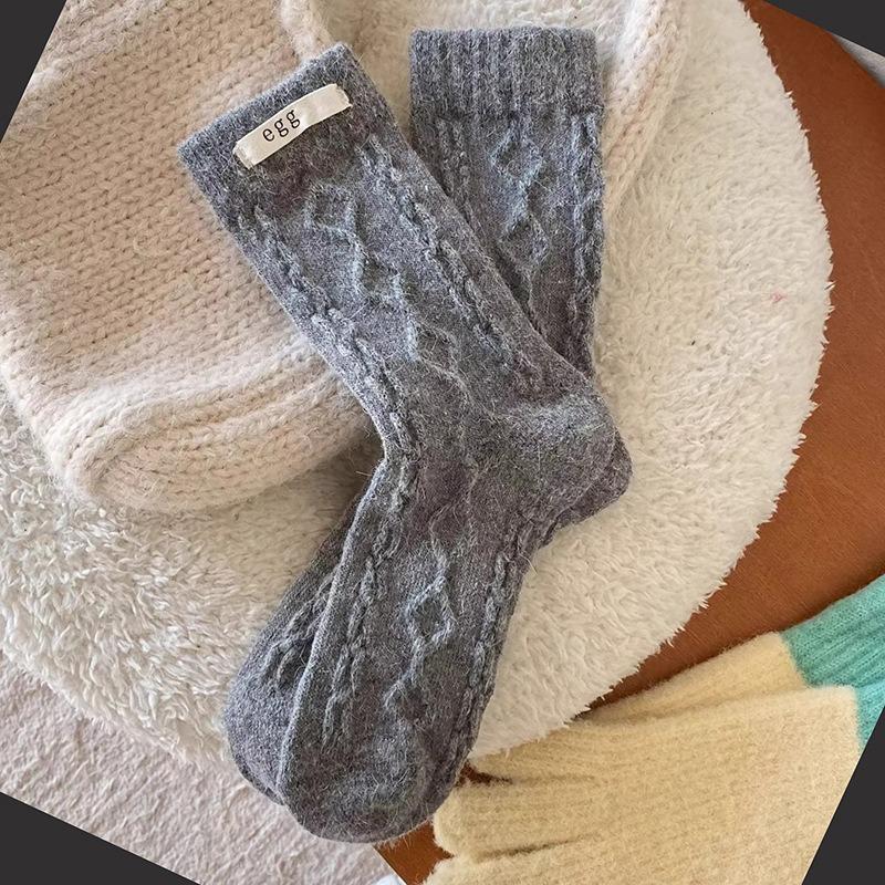 Ladies Autumn Winter Thick Fashion New Grey Medium Tube Socks