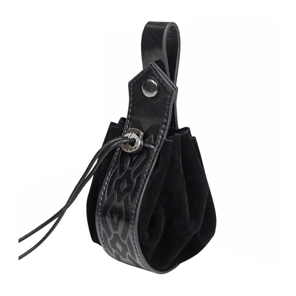Mittelalterliche PU-Leder Gürteltasche Vintage Hüfttasche Tragbare Kordelzugtasche Münzbörse Cosplay & Halloween Party Zubehör