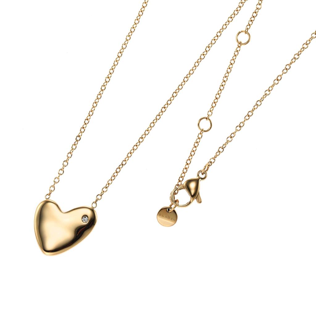 Skagen Women's Stainless Steel Heart Necklace, Gold SKJ1570710